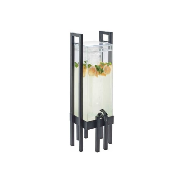 Cal-Mil Cal-Mil 3302-3-13 One by One Acrylic Beverage Dispenser W/Ice Chamber 9"W x 9"D x 28-1/2"H Black 512143 - main
